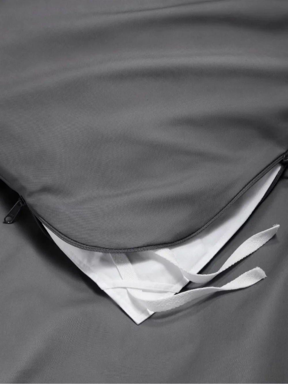 Casaluna King Cotton Percale Duvet Set Dark Gray